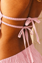 Pinstripe Peplum Set in Pink