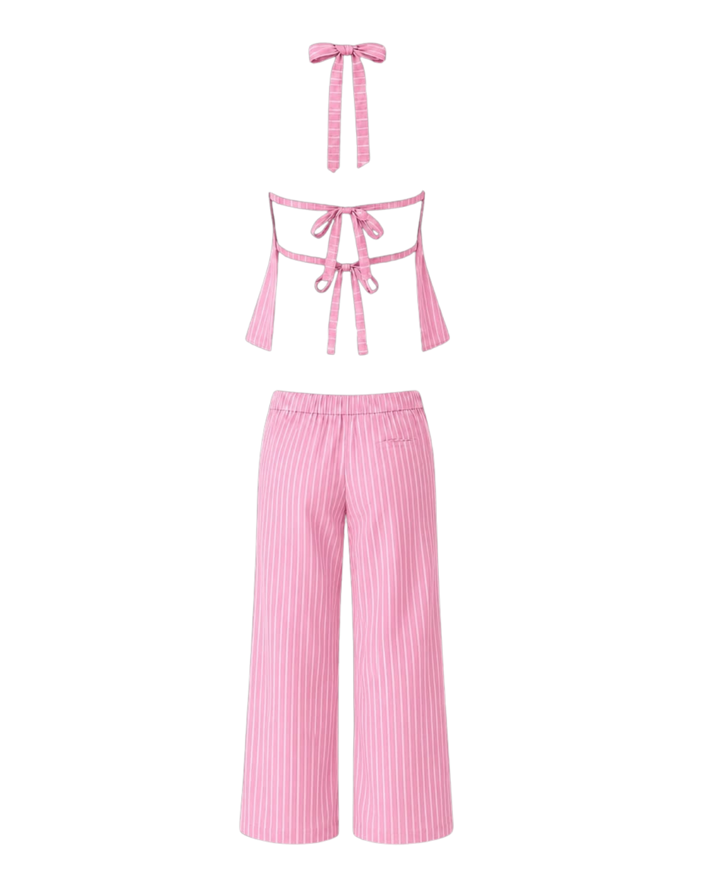 Pinstripe Peplum Set in Pink