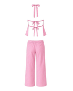 Pinstripe Peplum Set in Pink