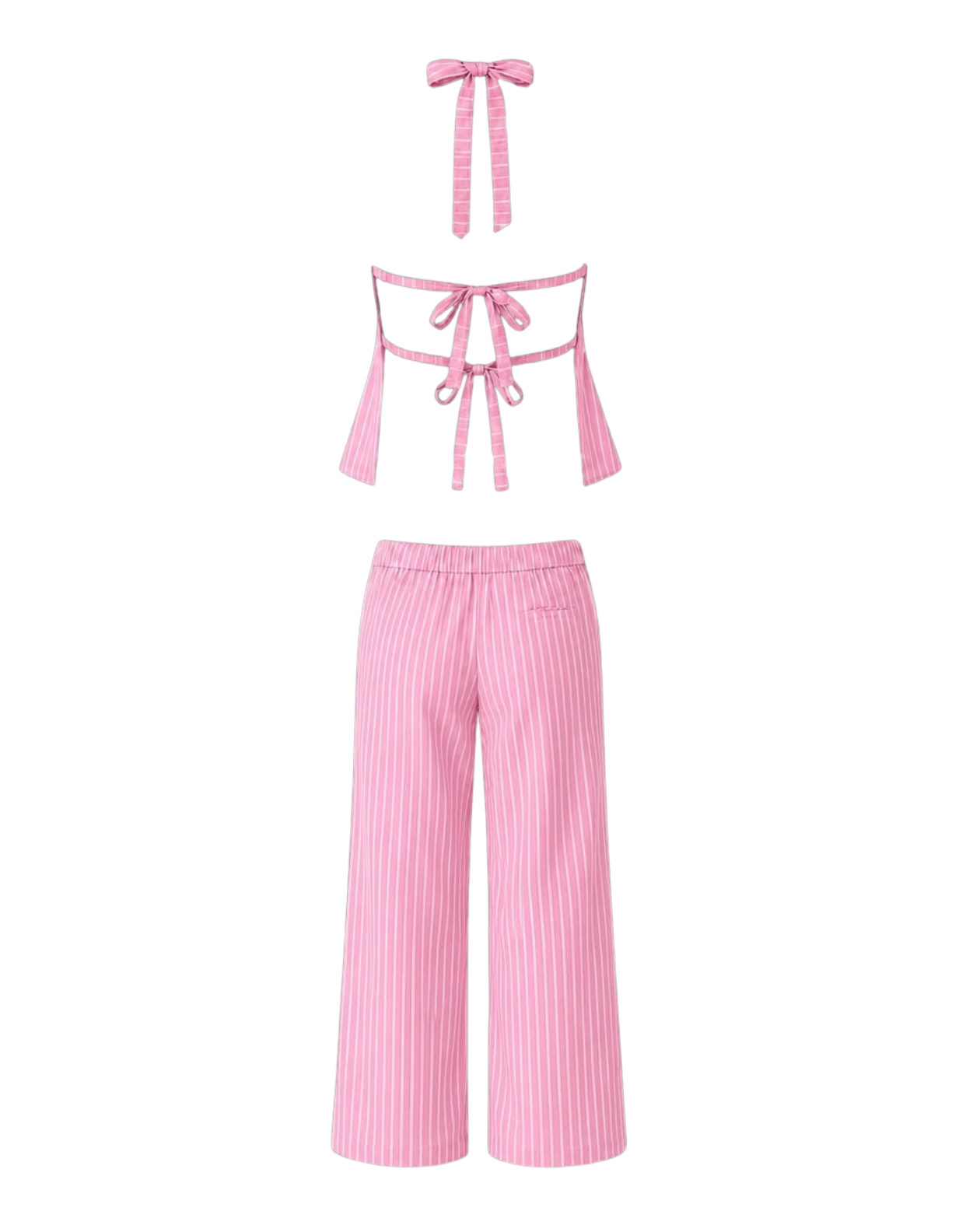 Pinstripe Peplum Set in Pink