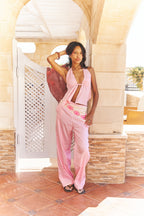 Pinstripe Peplum Set in Pink